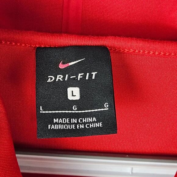 Nike Womens Dri Fit Funnel Neck Sweater Size L Red Pullover Floral Stud Boutique - Picture 5 of 12
